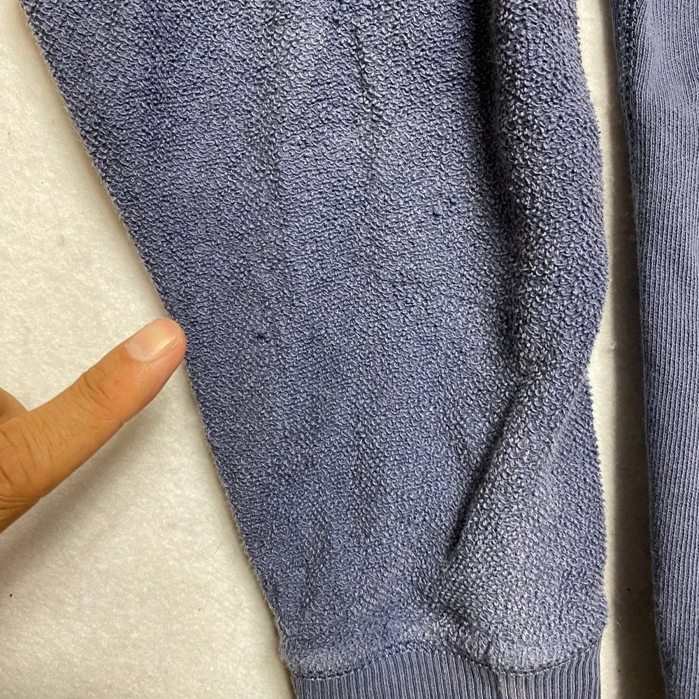 Aerie Sweatshirt Mens Small Blue Raglan Sleeve Textured French Terry Pullover - Picture 8 of 11